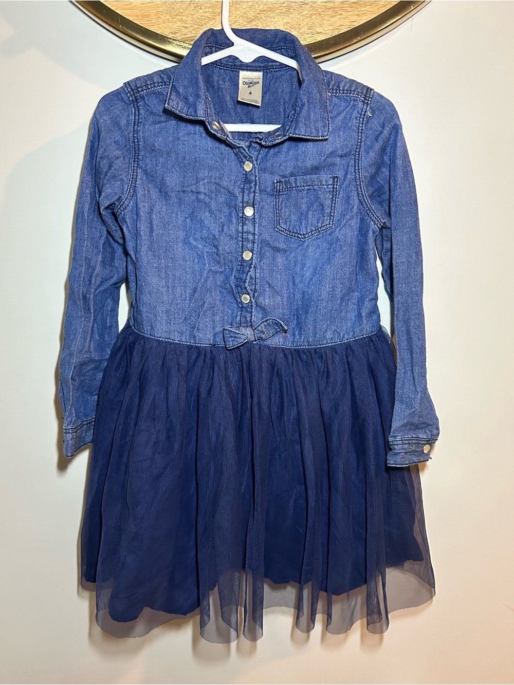 OshKosh B'gosh Denim Top with Navy Tulle Skirt
